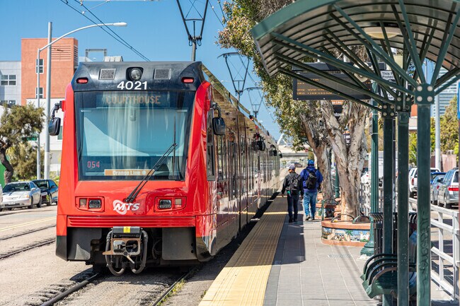 25th and Commercial street trolley station whisks Sherman Heights residents around San Diego.