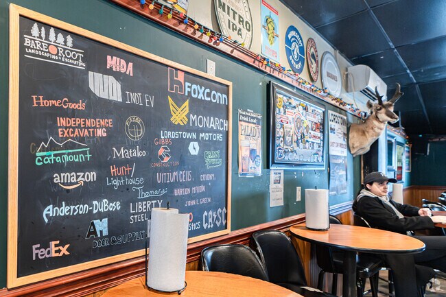 Ross' Eatery & Pub has many decorations celebrating the town in Lordstown.