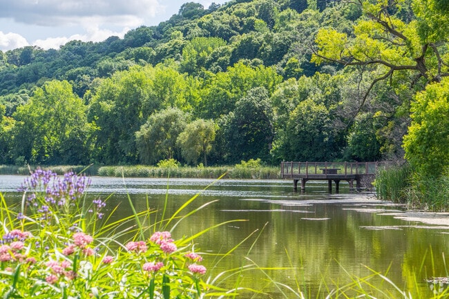 Nearby Spring Lake Park has a pier overlooking the lake.