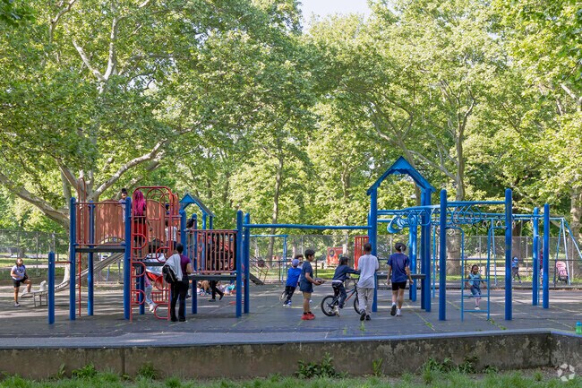 Children of the Morrisania neighborhood love meeting and playing on a sunny day at Crotona Park.