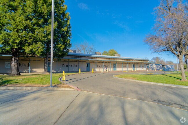 Encouraging words are written on the front of Bidwell Elementary.