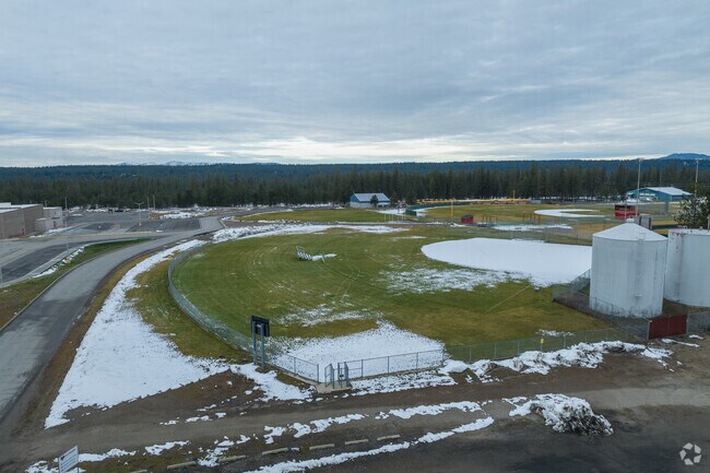 Riverside Middle School has a shared baseball field.