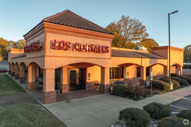 Restaurants like Los Portales line highway 45 in Historic Downtown Bemis.