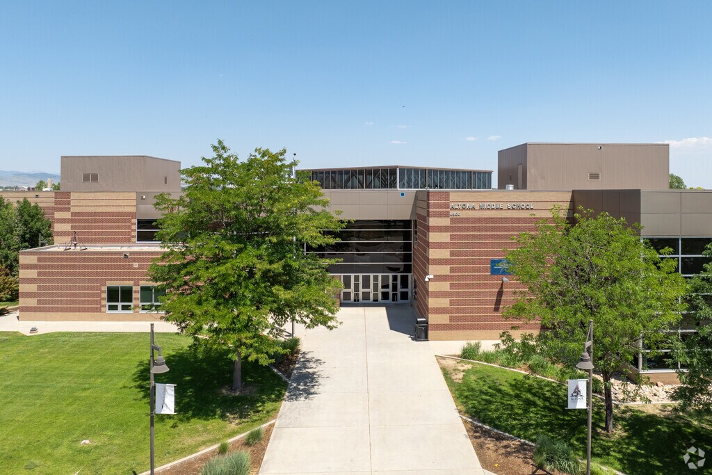 The entrance to Altona Middle School is charming.