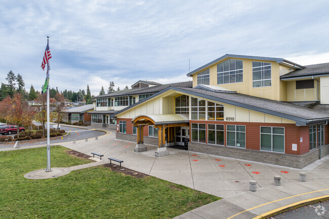 Grove Elementary School's main entrance.