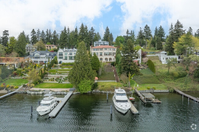 Waterfront homes in Southwest Bellevue have large lots and private docks.