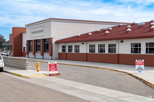 The bus loop at Standard Elementary is located on the North side of the grounds.