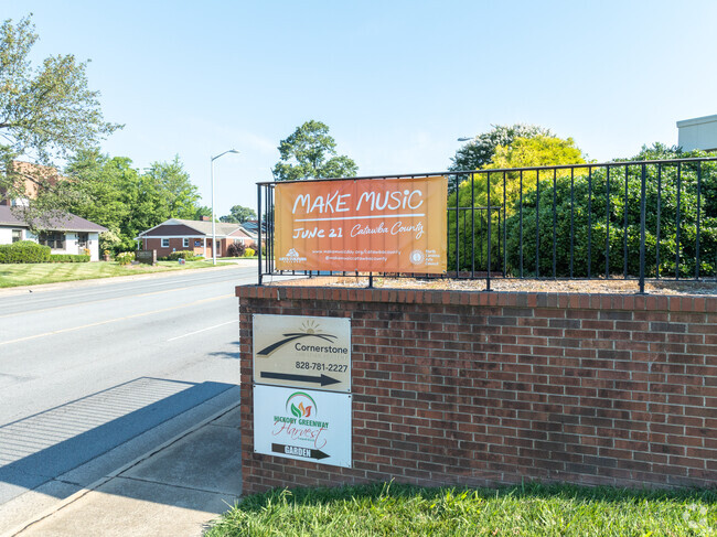Signage at the entrance to Cornerstone Christian Academy.