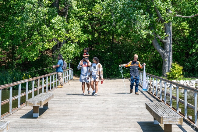 Residents of Harter Heights can visit Sippo Lake to fish or stroll along the pier.