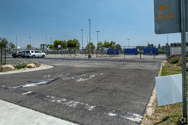 The parking lot at Rio Vista Elementary School in Pico Rivera.