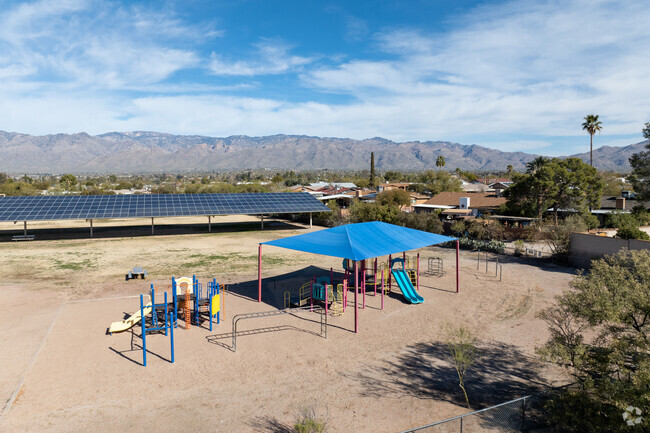 Students can play under the shade at Henry Elementary School.