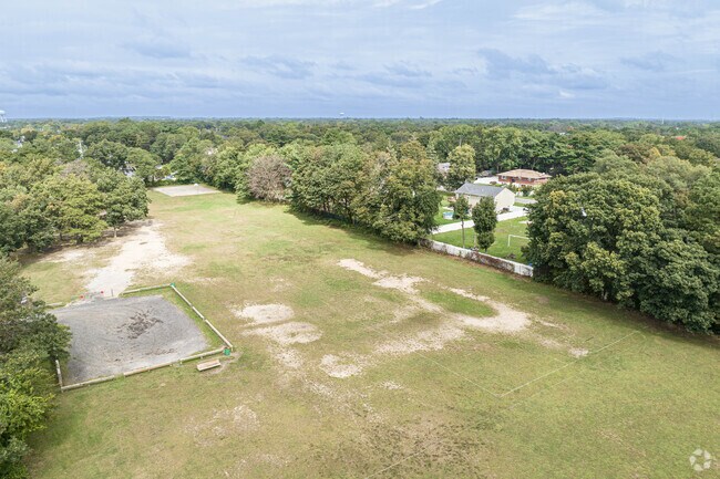 This aerial view shows the size of the fields at Benton Park.