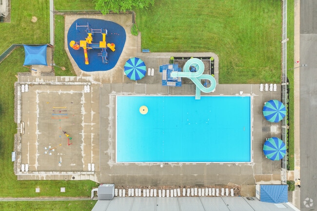 The Ernsthausen Recreation Center has a public outdoor pool for the locals during the summer months.