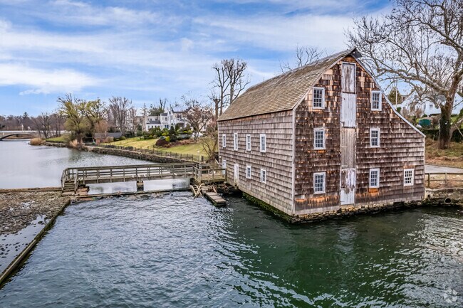The Saddle Rock Grist Mill is one of the few remaining tidal mills.
