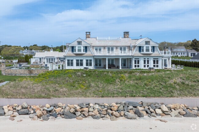 Sprawling waterfront estates line the coast of Northwest Harwich.