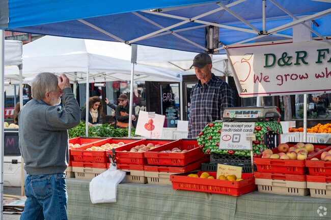The Montclair, farmers market is a great place to buy produce near Piedmont Pines.
