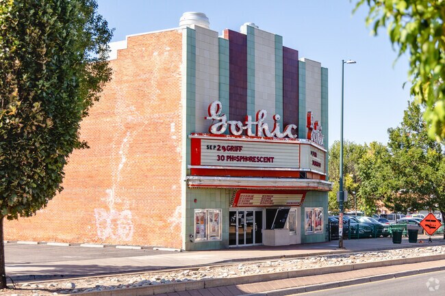 Baker Park residents enjoy live music at the Gothic Theatre, once a movie theater.