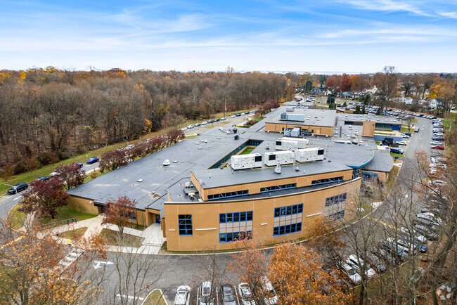 Rye Neck High School offers a large campus with plenty of recreational facilities.