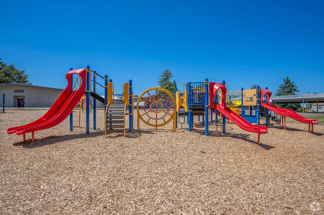 Colorful playgrounds at Cooper Mountain Elementary School in the Sexton Mountain neighborhood.