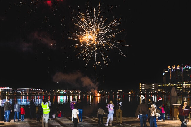 The Lakeland Christmas Parade kicks off with a bang, with a dazzling fireworks display.