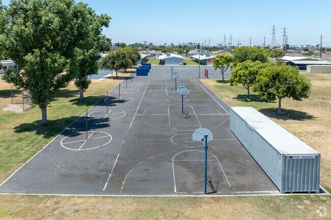 Dysinger Elementary School hardtop play area.