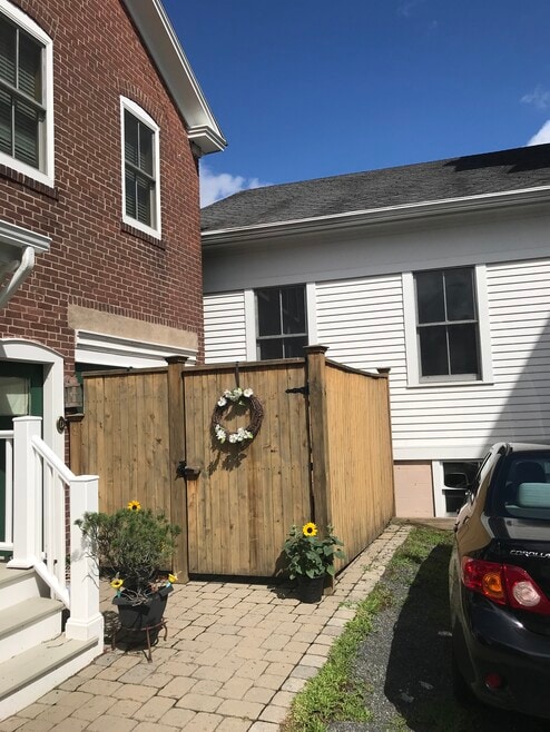 Private fenced in garden patio