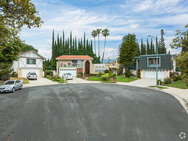 A few modern two-story homes at the end of a cul-de-sac in Chatsworth.