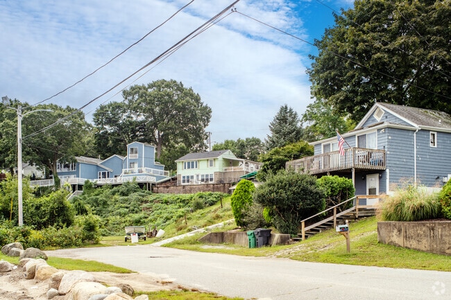 A row of homes in the Apponaug-Nausauket neighborhood all have some outstanding water views.