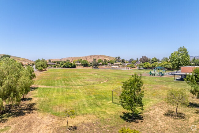 Acacia Elementary School has a large field for students to play.