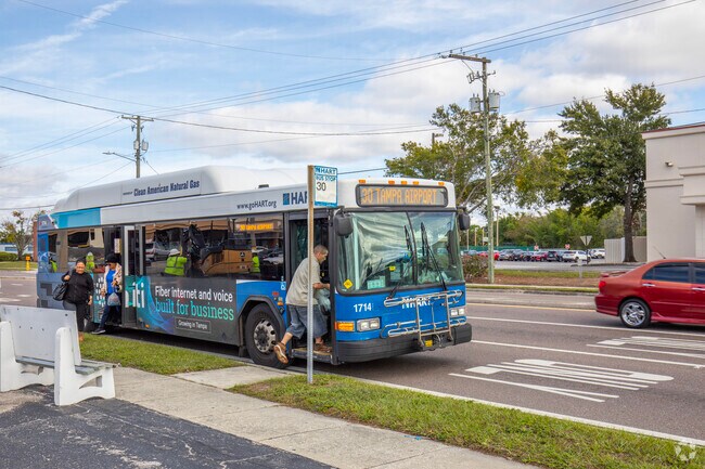 Public transportation is a popular option in Fairway Village and there are stops all over.
