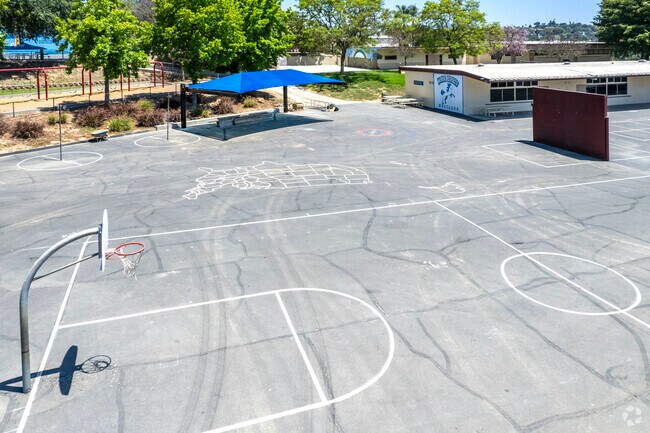 The school court of the Maie Ellis Elementary School in Fallbrook.