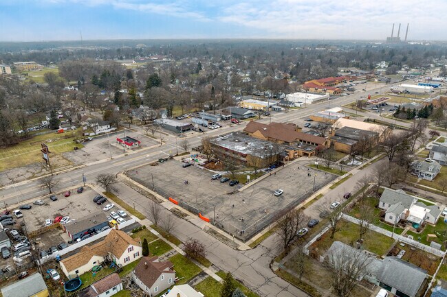 An aerial view of .Immaculate Heart of Mary/St Casimir School
