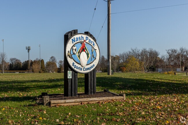 Nash Park Sports Complex near Endee includes baseball fields and picnic areas.