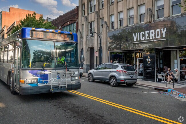 Go Durham's public transportation is easy to find and ride in the City Center neighborhood.