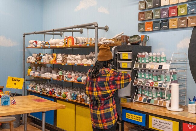 Residents of Washington Square can express their artistic talent at Glazed and Amused.