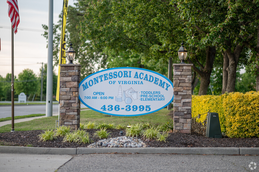 Entrance sign at Montessori Academy Of Virginia.