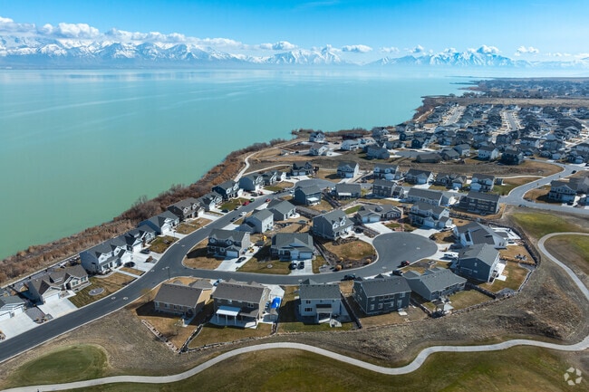 New, spacious homes are built around the west side of Utah Lake in Saratoga Springs.