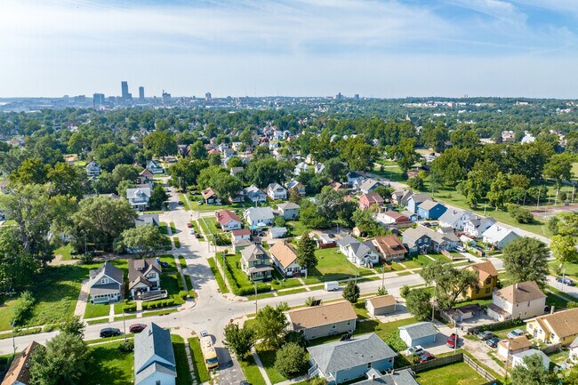E R Danner sits north of downtown Omaha and centers around Kountze Park.