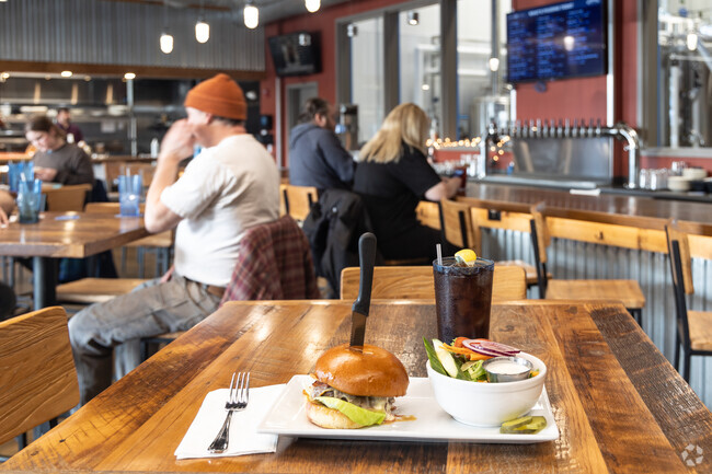 Sebego Brewing Company near Westbrook serves a mean burger.