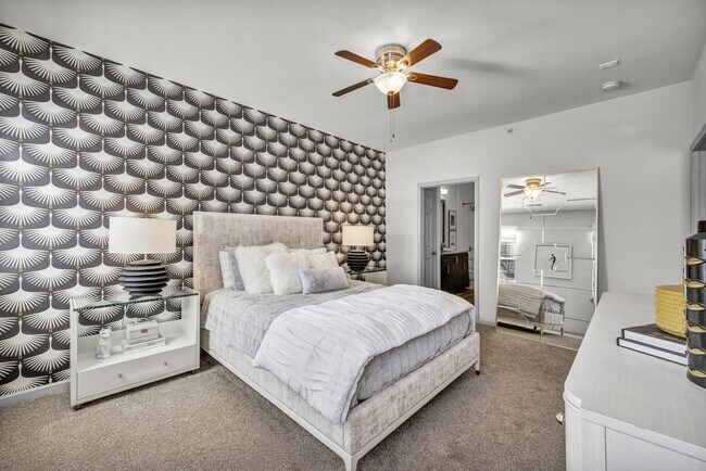 Two Bedroom - with plush carpeting and ceiling fan