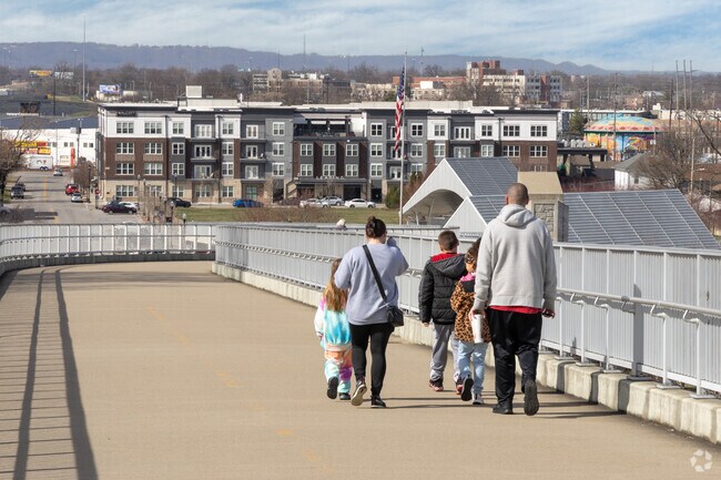 Families can enjoy a stroll at the Big Four Park near Oak Park.