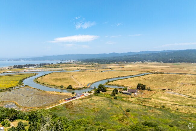 Myrtletown sits next to the coastal wetlands of Humboldt Bay.