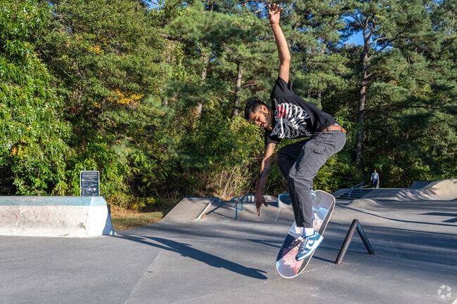 Enjoy a day at the skatepark near Johnson Pond.