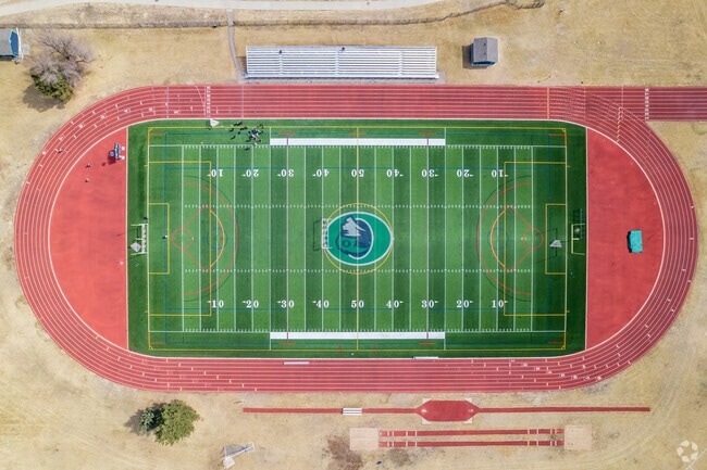 Overland High School football field in Heather Ridge.