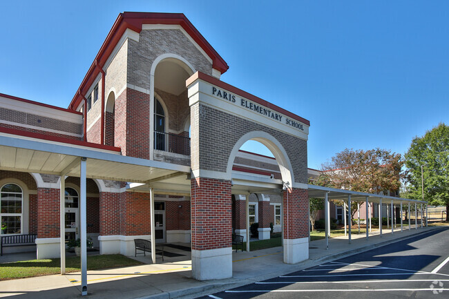 The main entrance of Paris Elementary School in the North Greenville neighborhood.
