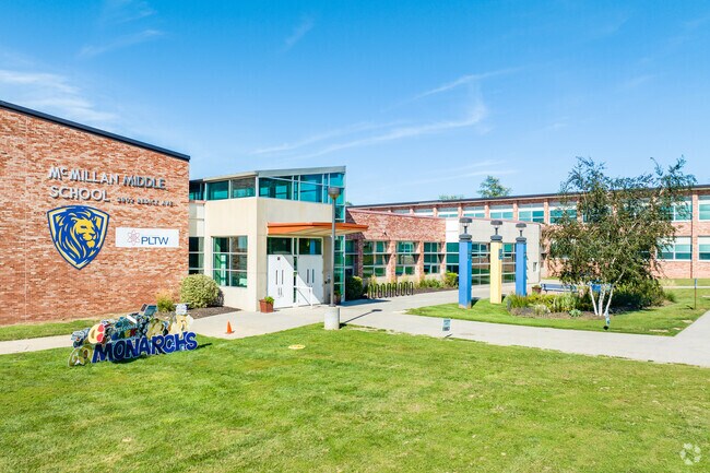 Mc Millan Middle School, serving Crown Point, features special courses in math and computers.