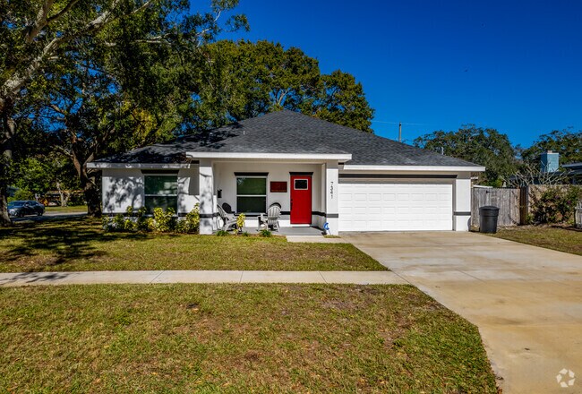Each Ranch style home in Azalea, Florida has their own attached garage.