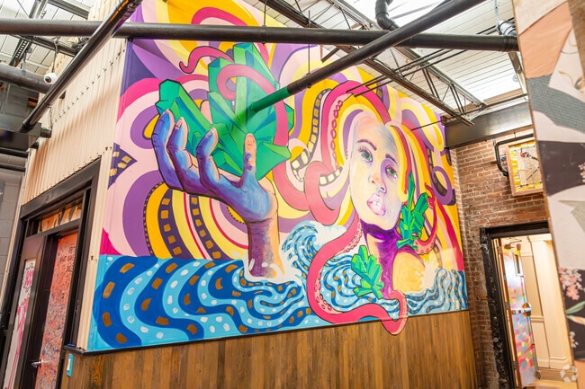 Visionary murals are painted all over the walls in 900 Rutter Ave in Forty Fort.