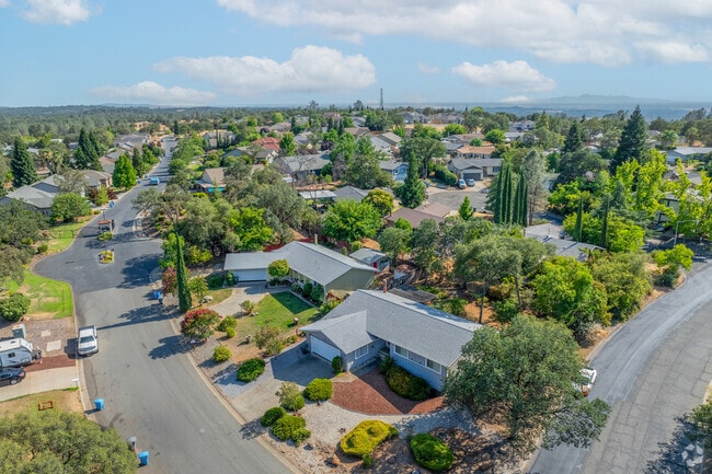 There is a stunning aerial perspective of the Oroville East neighborhood in Oroville, California