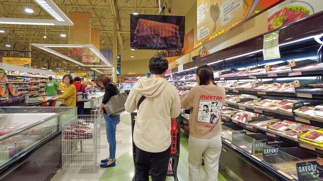 Diamond Hills Plaza Shopping Center is anchored by the international grocery store H Mart.
